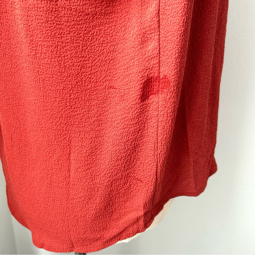 🌸NWT - Max Studio Ruffle Button Down Blouse. Rust. Size: XS - Picture 12 of 13